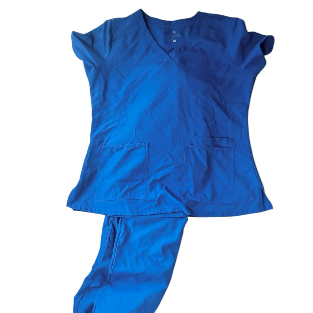 Med Couture Royal Blue Scrub Top & bottom set
